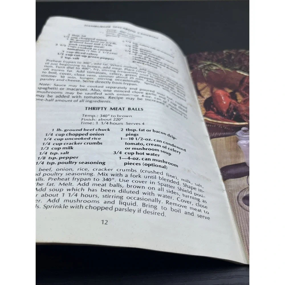 Sunbeam Frypan Recipes Instructions Manual Electric Skillet Cookbook‎ Vintage